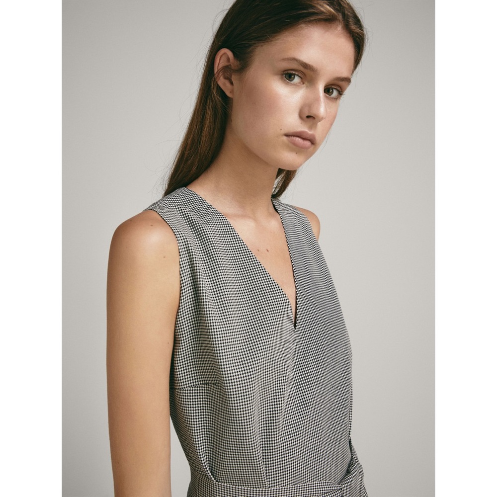 Massimo Dutti Sleeveless Belted houndstoot… - Picture 5 of 16
